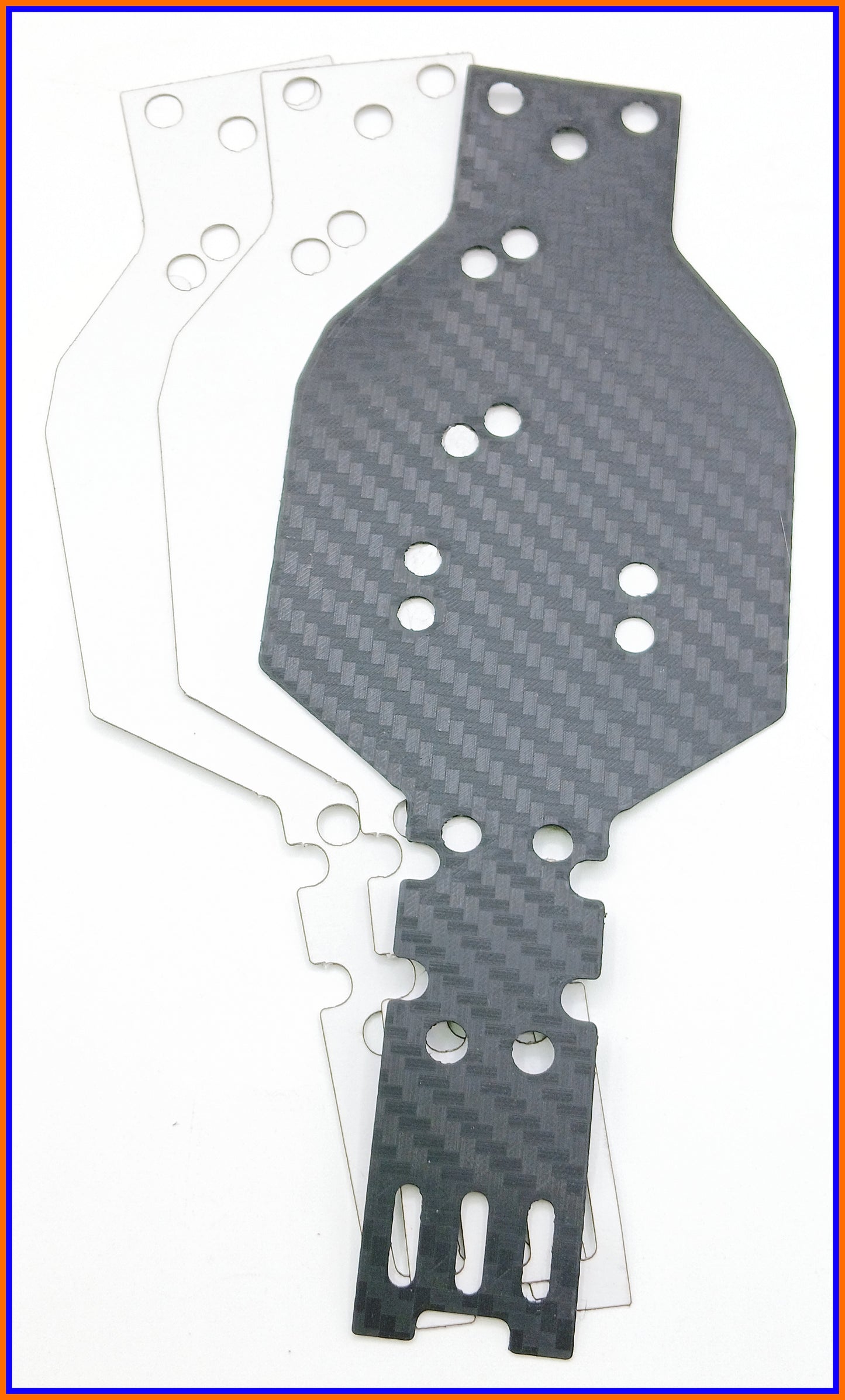 RC10 24 CHASSIS / NOSE SKID SKUFF SKID CHASSIS PROTECTOR / BLACK CARBON PATTERN