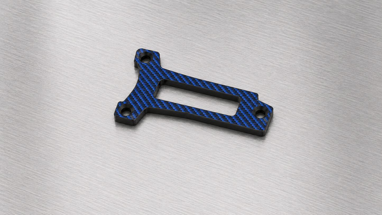 TC28 FRONT CENTER TOP DECK BRACE / BLUE 3K TWILL CARBON