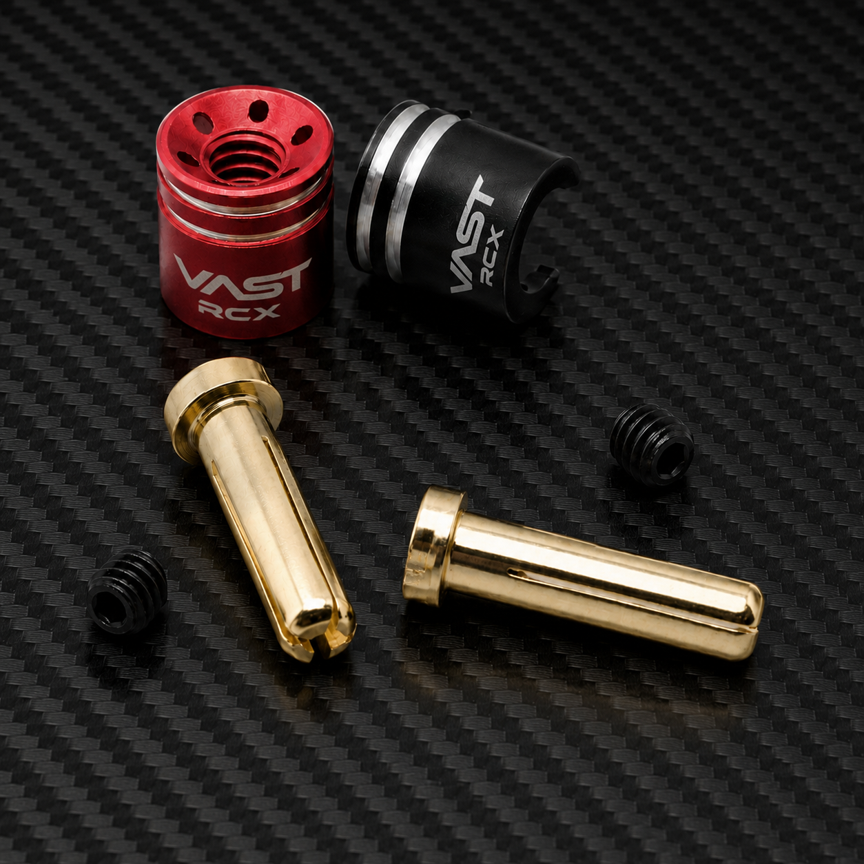 BULLET LIPO CONNECTOR PLUG SET 2MM WITH BILLET ALUMINUM +/- FASTENING PLUG PULL TABS