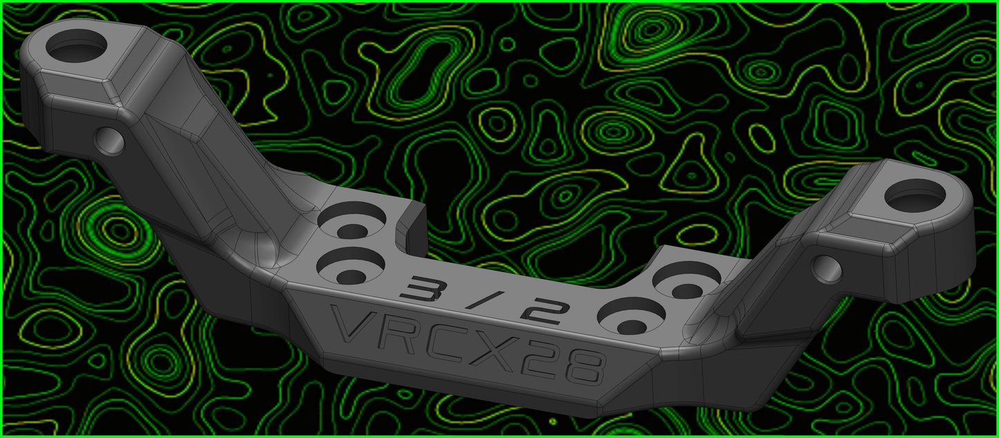 VRCX28 TEAM FRONT UPPER ARM 3/2 CAMBER CASTER BULKHEAD