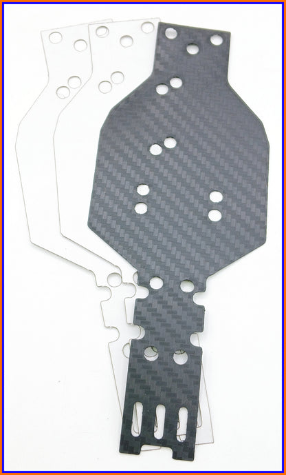 RC10 24 CHASSIS / NOSE SKID  SKUFF SKID CHASSIS PROTECTOR / BLACK CARBON PATTERN