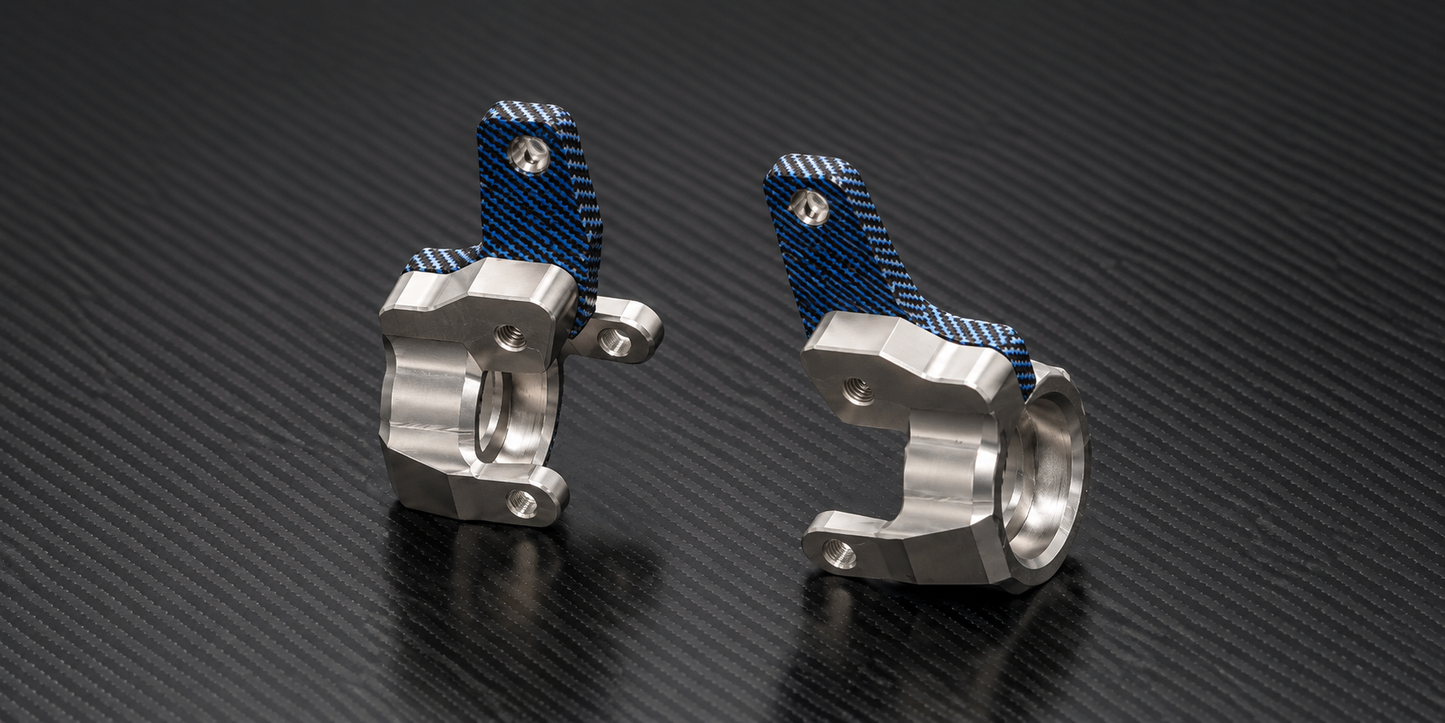 TC28 PRO TEAM BILLET ALUMINUM FRONT STEERING KNUCKLE SET / FRONTS