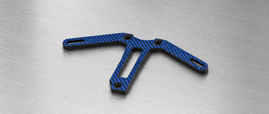 TC28 PRO TEAM REAR CENTER TOP DECK /  BODY MOUNT BRACE / BLUE 3K TWILL CARBON
