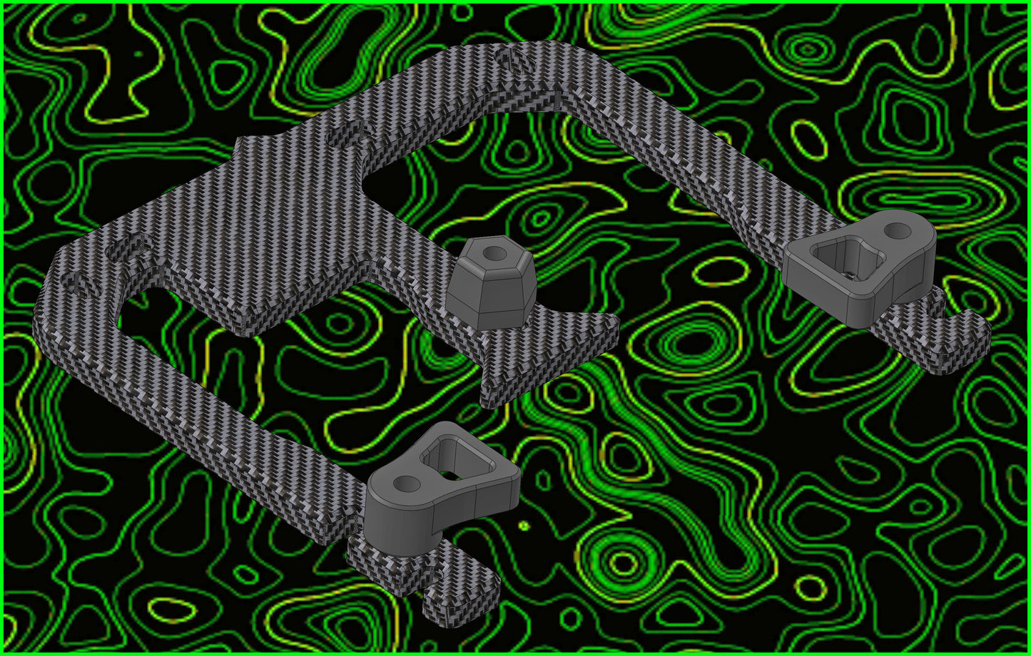 VRCX28 TEAM CARBON UPPER DECK WITH REAR  102 SLOTTED UPPER POD MOUNT