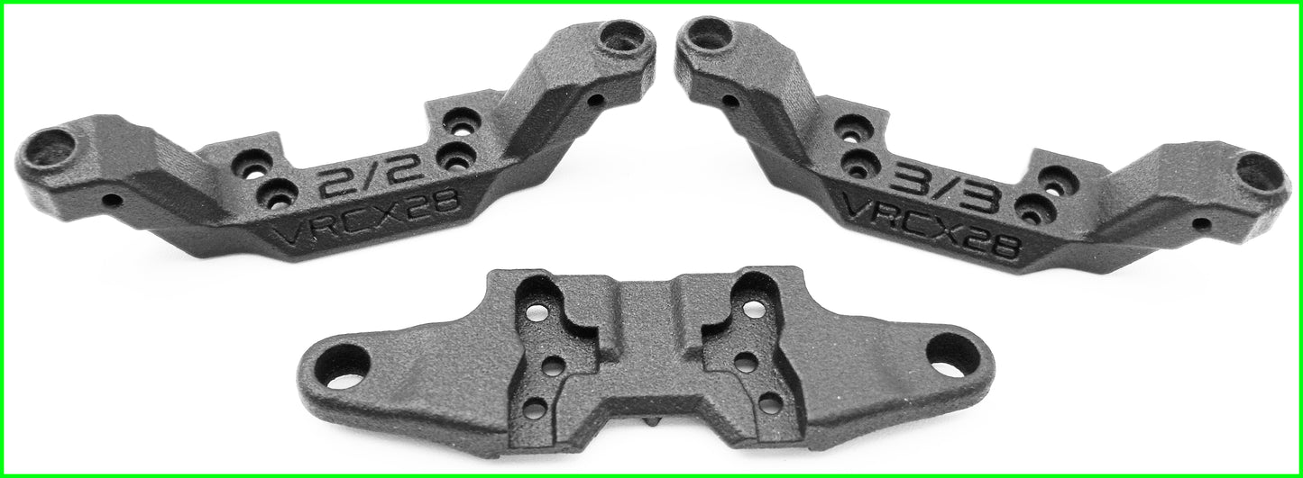 VRCX28 TEAM  FRONT UPPER ARM 2/2  3/3 CAMBER CASTER BULKHEAD KIT